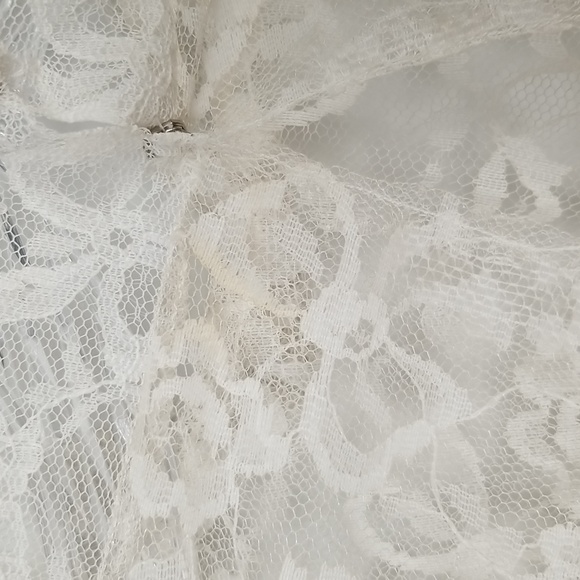 Vintage Ivory Lace Wedding Dress Size XS - Picture 7 of 10